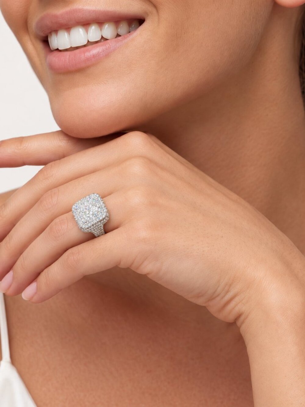 Square Pavé Dome Ring - FLORASA
